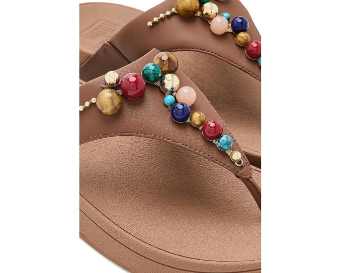 Сандалии Lulu Beaded FitFlop с открытым носом и ремешком на перемычке