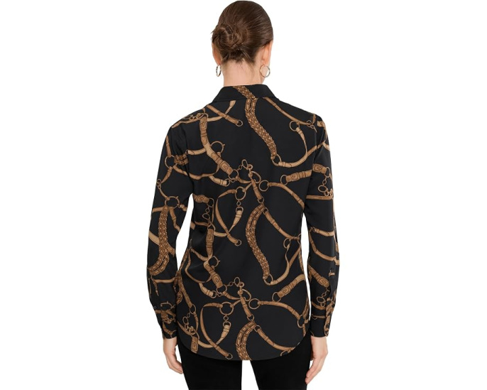 Рубашка Classic Fit Belting-Print Crepe от Lauren Ralph Lauren
