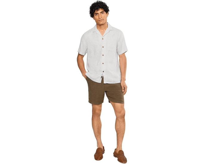 Рубашка Short Sleeve Breeze Camp от Faherty из льняной смеси