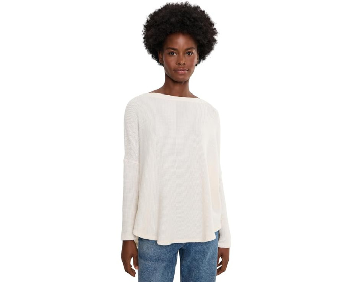 Термофутболка Free People Latte Blues с отделкой из рубчика