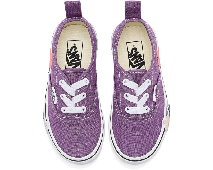 Детские кеды Vans с эластичными шнурками и цветами