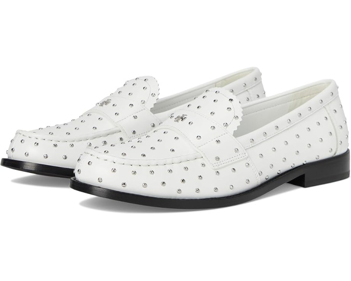 Лоферы Tory Burch Classic Stud с металлическими шипами облачно серебристые