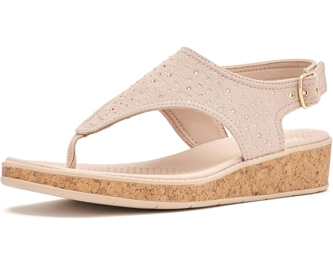 Сандалии Beachybright Thong с пайетками и клином LifeStride
