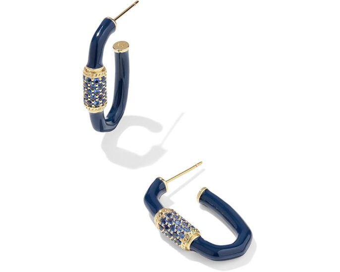 Серьги-кольца Kendra Scott Emery с эмалью и родиевым покрытием