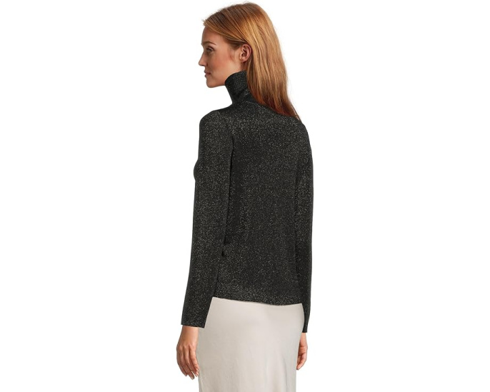 Свитер EILEEN FISHER из шерсти с люрексом и воротником-стойкой
