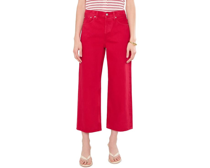 Джинсы Madewell Low Slung Baggy Crop в красном цвете