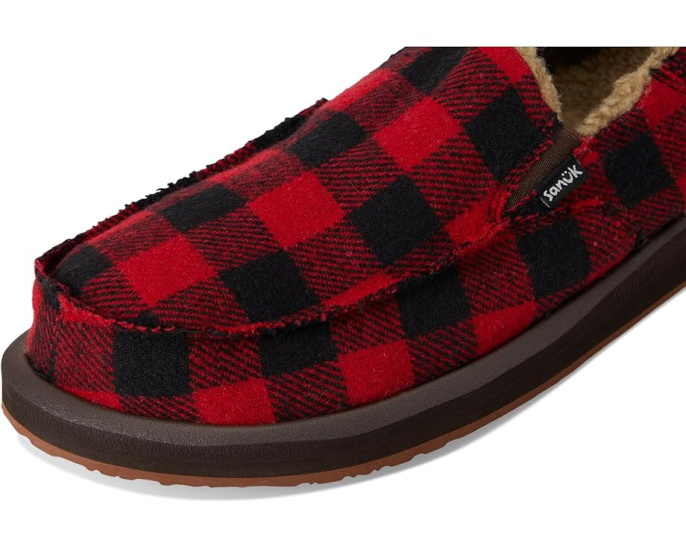 Лоферы Sanuk Donny Buffalo Chill с фланелевым верхом и стелькой Soft Top