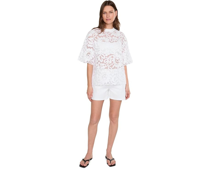 Кружевная футболка AllSaints Amelie Lace Tee бирюзовая