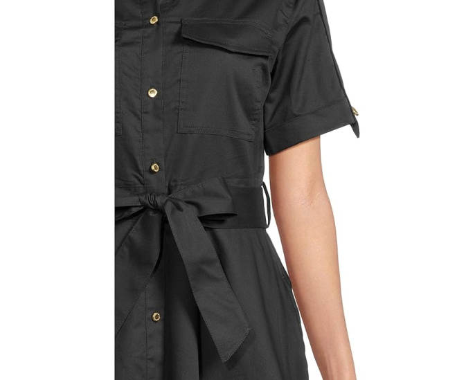 Платье миди Barbour Ivy из хлопкового сатина с погонами и поясом