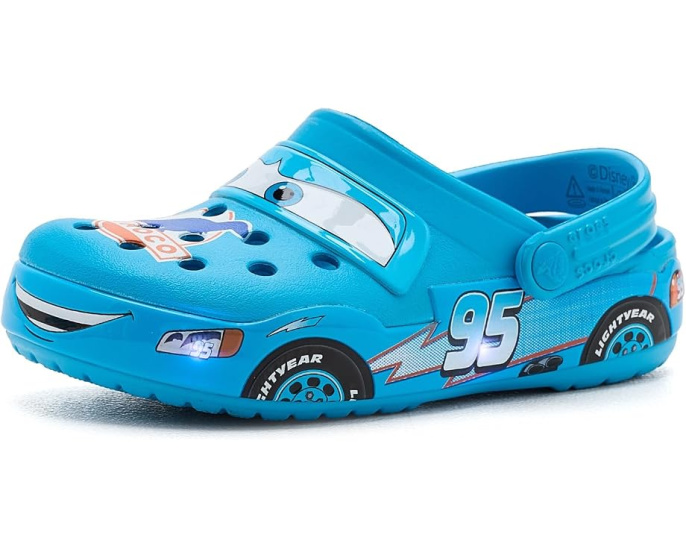 Crocs Crocband Cars Молния Маккуин светящиеся клоги для малышей