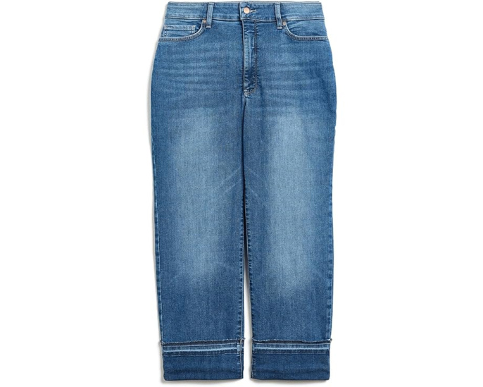Джинсы Bailey Relaxed Straight Ankle Raw Cuff Plus Size от NYDJ с необработанным краем