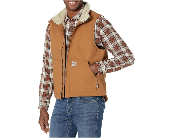 Flame-Resistant Duck Sherpa Lined Vest