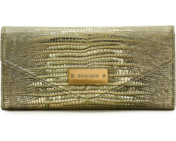Дорожный кошелек Veronica от Brahmin с металлическим блеском и карманами