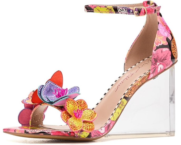 Blue by Betsey Johnson Сандалии Santino с 3D цветами и люцитовым каблуком