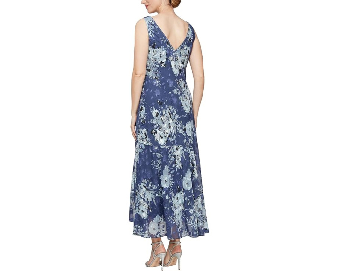 Платье Alex Evenings Tea Length Chiffon Burnout
