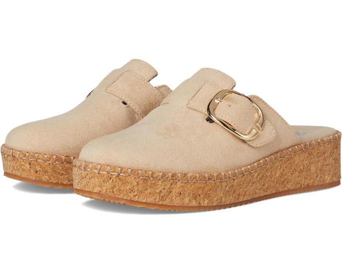 Клоги BOBS from SKECHERS Rosey Rise On Parade с искусственной замшей и пробковой платформой
