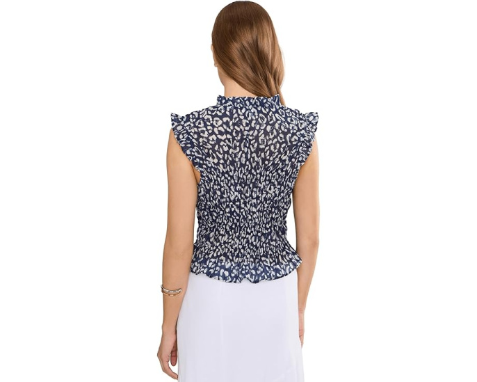 Топ Leopard Sketch Smocked от NIC+ZOE с принтом леопарда