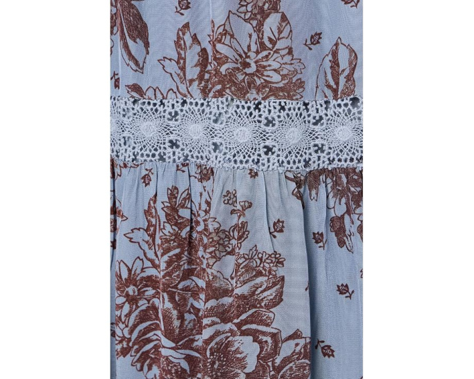 Ruffle Neckline Maxi Dress