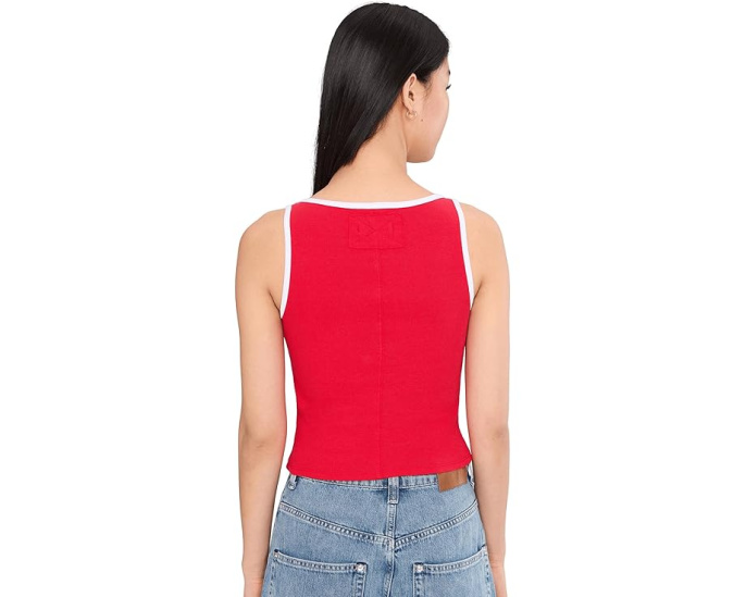 Топ Moxie Free People с круглым вырезом и ретро швом на спине