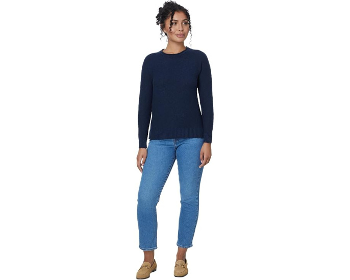 Свитер L.L.Bean Midweight Cotton Slub с воротником-стойкой и длинным рукавом