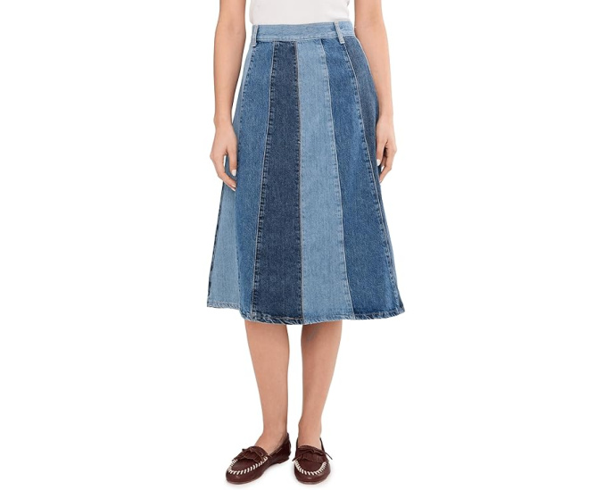 Free People джинсовая миди-юбка Sunbeam с асимметричным подолом