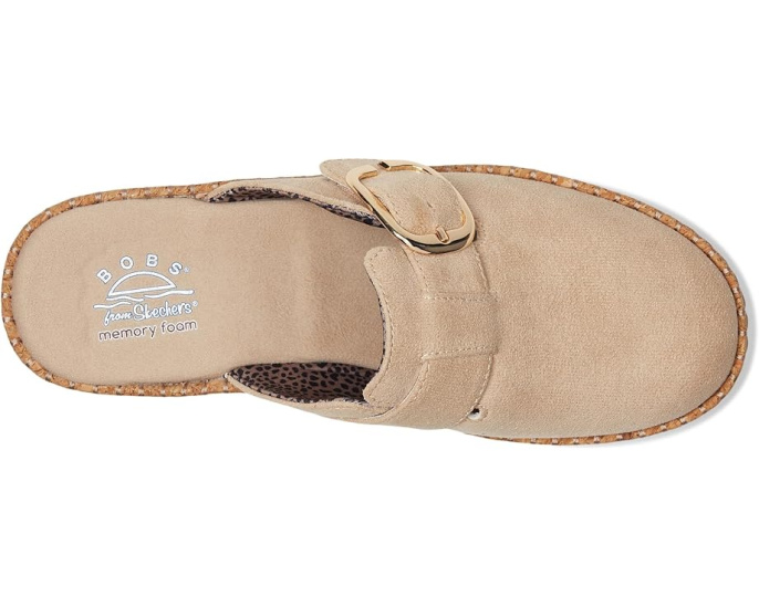 Клоги BOBS from SKECHERS Rosey Rise On Parade с искусственной замшей и пробковой платформой
