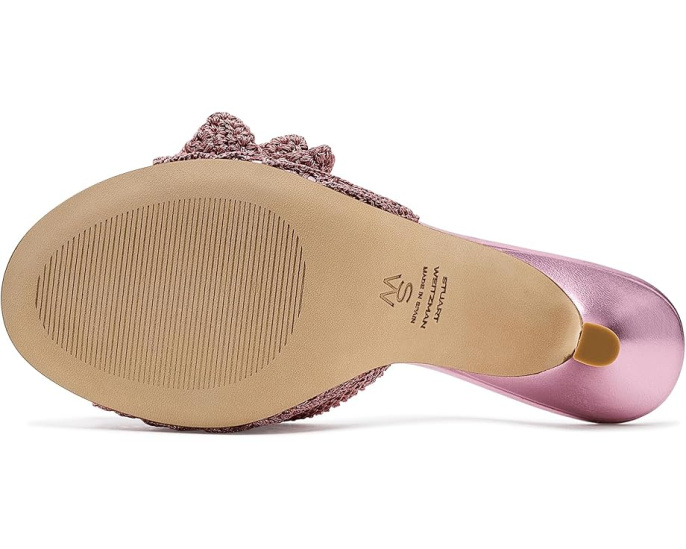 Туфли Stuart Weitzman Lotus Slide 85 с ручной вязкой и миндалевидным носком