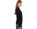Sheer Cotton Blend Knit Funnel Neck Tee