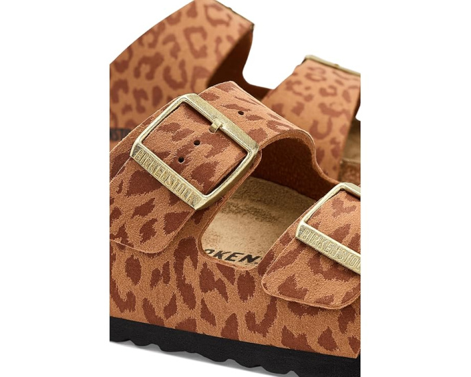 Сандалии Birkenstock Arizona с леопардовым принтом и пробковой стелькой