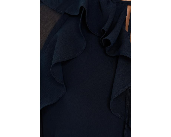 Блуза из жатого жоржета с рюшами Lauren Ralph Lauren