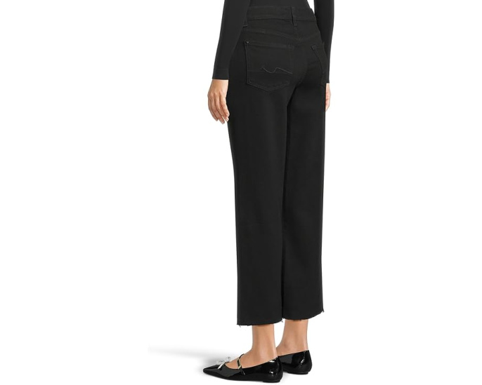 Черные укороченные джинсы 7 For All Mankind Cropped Alexa с высокой посадкой
