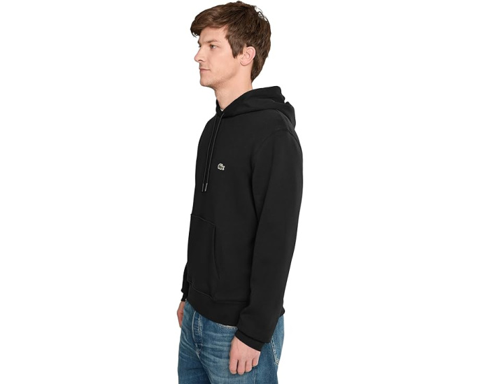Худи Lacoste из флиса с капюшоном и карманом кенгуру из органического хлопка