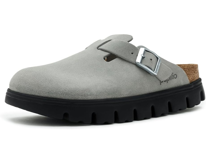 Биркенштоки Boston Chunky Sandal на платформе из замши с массивной подошвой EVA