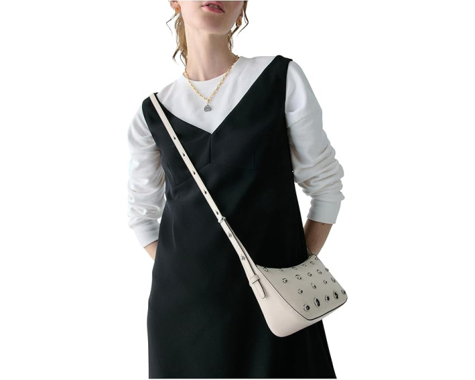 Kate Spade New York Halo Studded Fine Grain Leather кроссбоди со стразами