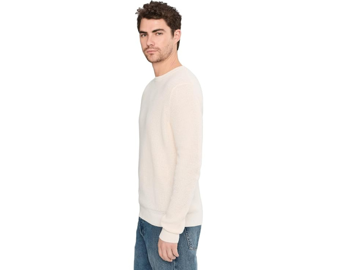 Свитер Faherty Sunwashed Crewneck из органического хлопка с вафельной вязкой
