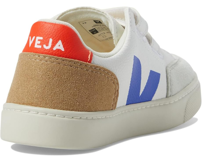 Кроссовки VEJA Small V-12 Chromefree для детей с кожаным верхом и двойной липучкой