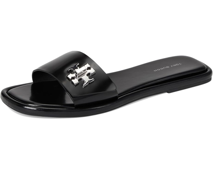 Сандалии Tory Burch T Lock Slide с широким ремешком и логотипом