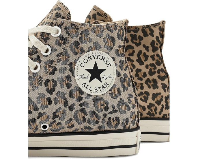 Кеды Converse Chuck Taylor All Star Leopard Jacquard с леопардовым принтом