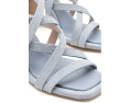 Туфли Park Block 85 на устойчивом каблуке Stuart Weitzman ярко-синие и натуральные