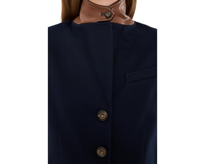 Petite Cotton Herringbone Jacquard Blazer