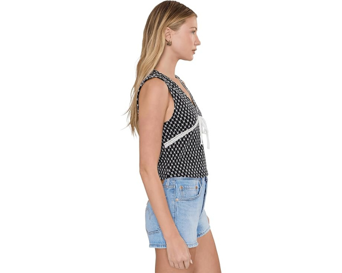 Топ Free People Good Graces Top с вышивкой и бантом