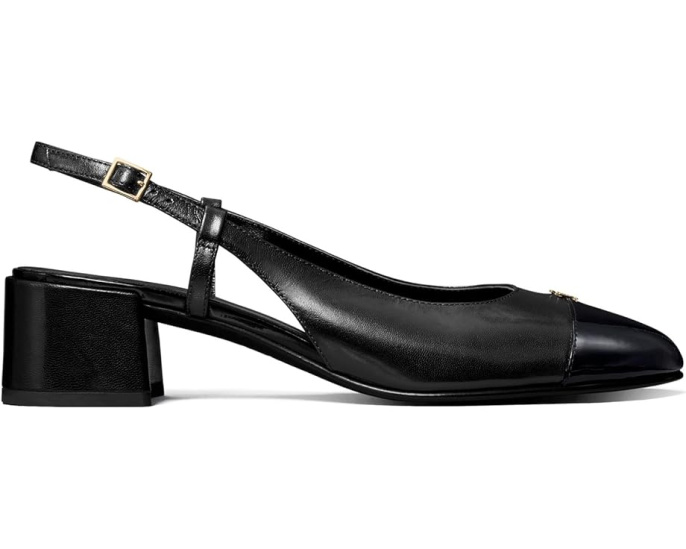 Туфли Tory Burch Cap-Toe Slingback 45mm с контрастным носком и каблуком