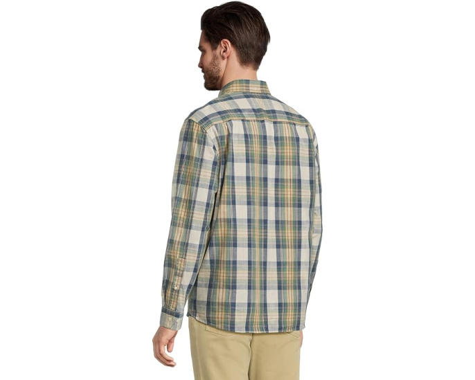 Рубашка Comfort Stretch Chambray от L.L.Bean с длинным рукавом и традиционным кроем навыпуск