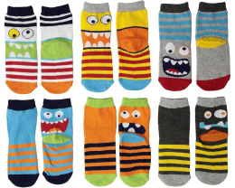Monster Crew Socks 6-Pack (Toddler/Little Kid/Big Kid)