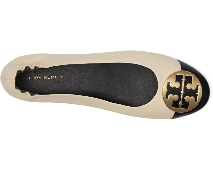 Балетки Tory Burch Claire с круглым носком и логотипом на мыске на резиновой подошве