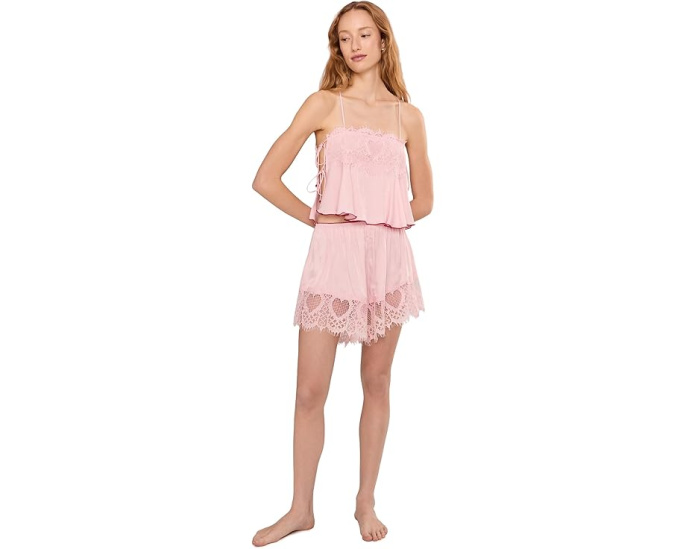 Шелковый ками Free People Sweet Love с завязками и кружевом