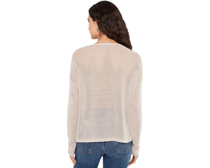 Органический льняной хлопковый свитер Eileen Fisher с V-образным вырезом