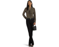 Chain-Print Crepe Tie Neck Blouse