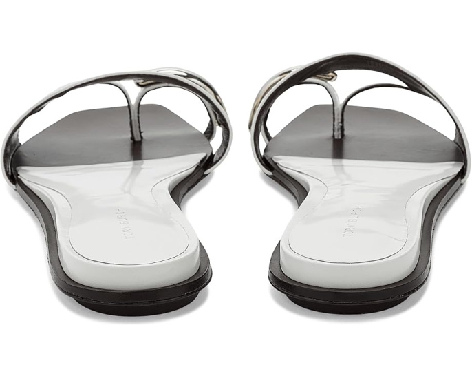 Сандалии Tory Burch Romy Slides на плоской подошве из кожи