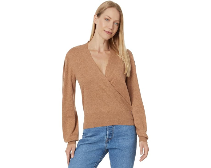 Свитер Lilla P Long Sleeve Surplice с V-образным вырезом и перекрестным передом